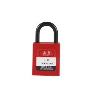 MRS nilon merah keamanan tinggi gembok keamanan 25mm gembok Cina pemasok