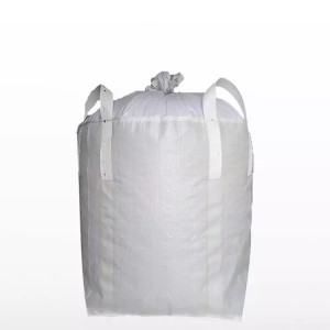 બે લિફ્ટિંગ રિંગ્સ ઓપન ફ્લેટ બોટમ ટન બેગ જમ્બો બેગ