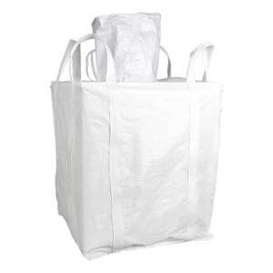 Jumbo Bag na May Filling Spout At Flat Bottom White FIBC Bag