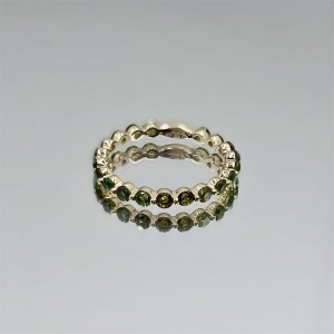 Factory wholesale Gold Butterfly Ring - Real 14k Gold Band Ring 2.5mm Natural Green Tourmaline Natural Gemstone Rings – Mingtai