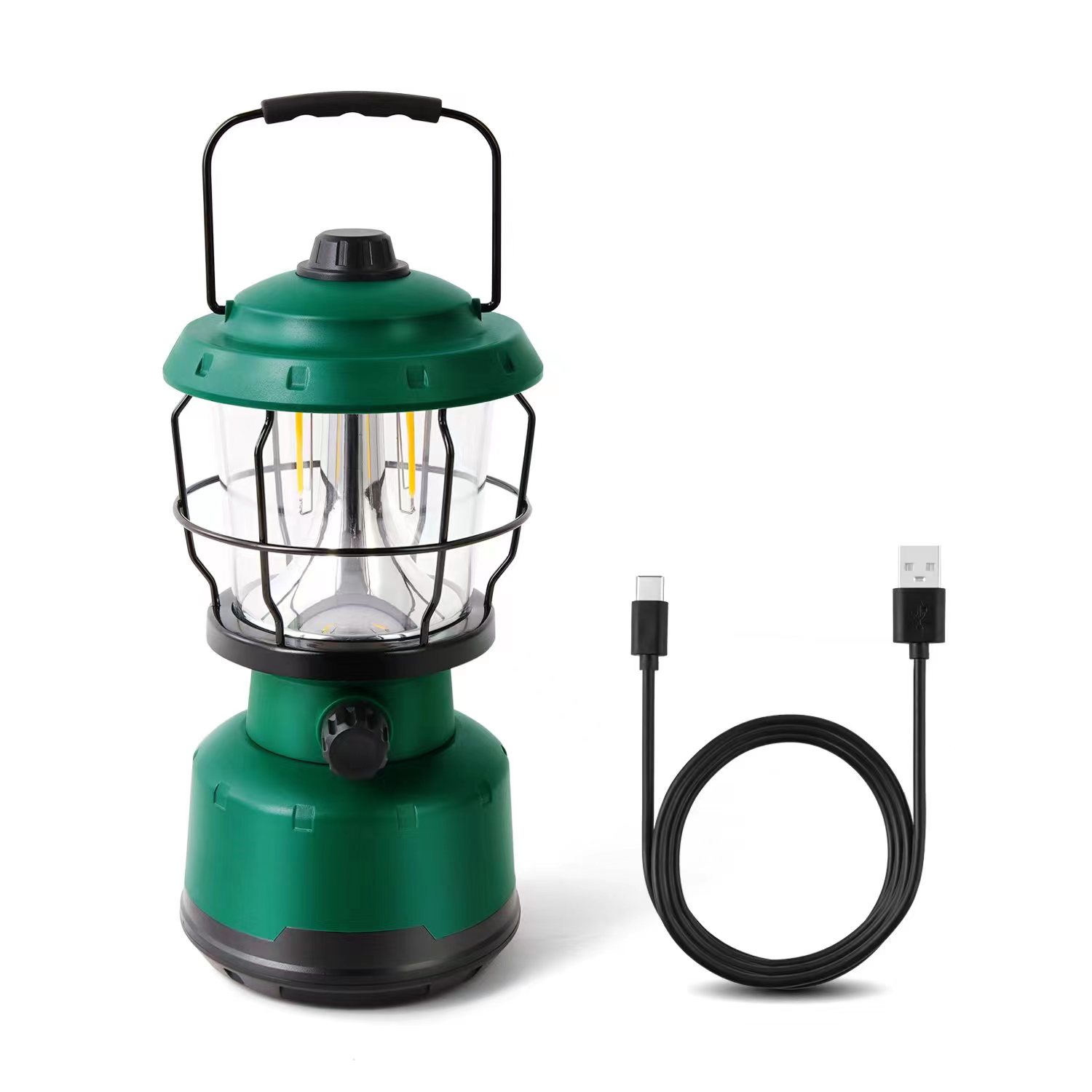 Dayag nga pangdekorasyon nga Dimmable Brightness Hanging Light Type-C Rechargeable Power Bank Lamp LED Camping Lantern