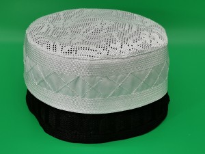 Mesh Top White Embroidered Arabian Hat