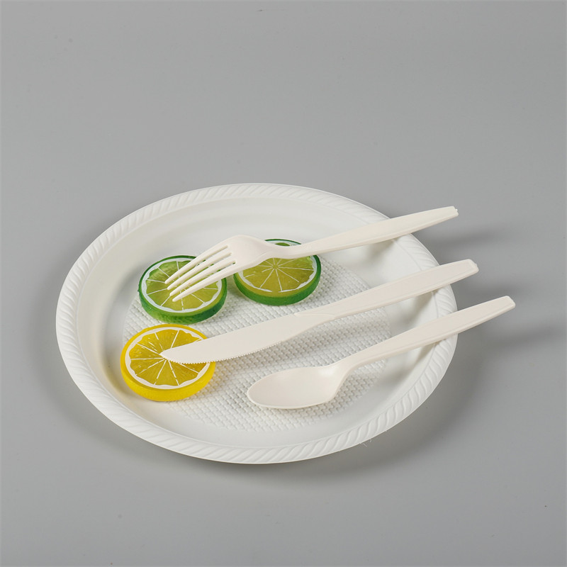 天然 7 吋玉米澱粉餐具 – 一次性刀、叉和勺