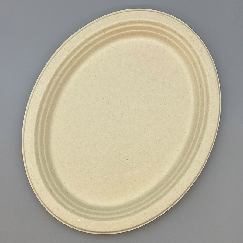 麥稈大號橢圓形餐盤環保盤子食品餐具
