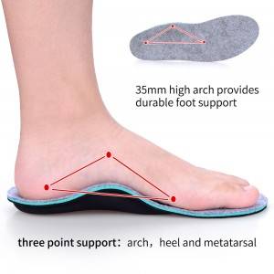 Warm Arch Support Orthotic Cork Insole para sa Flat Foot