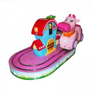 Amusement park coin operated kiddy ride little cow train game machine
