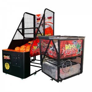 Coin operated arcade game folded basketball game machine for adults
