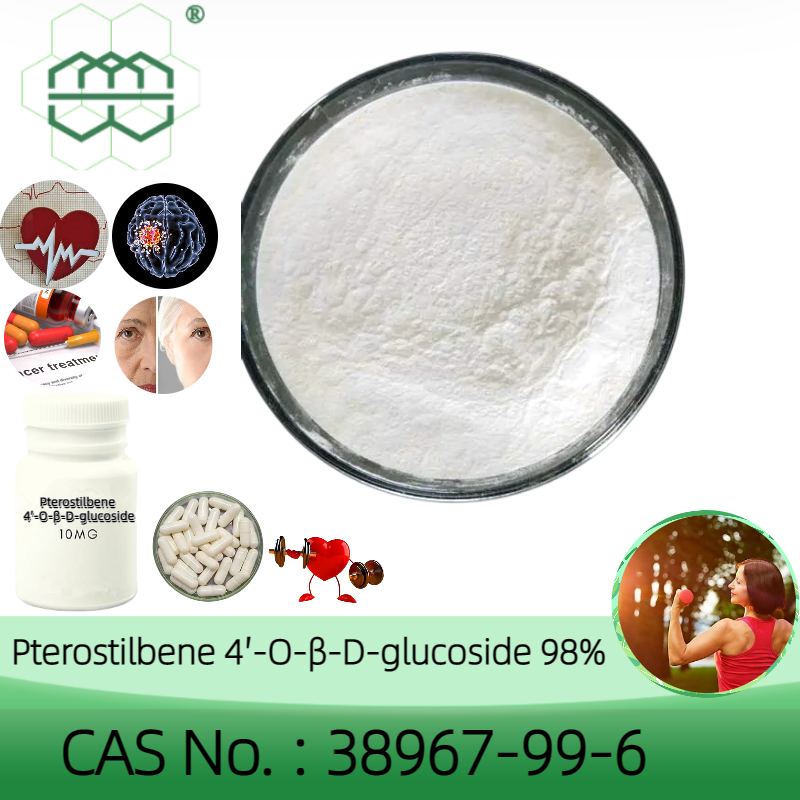 Trans-3,5-dimethoxystilbene-4′-O-β-D-glucopyranoside CAS No.: 38967-99-6 98.0% purity min.rau Anti-aging, txhim kho cov hlab plawv