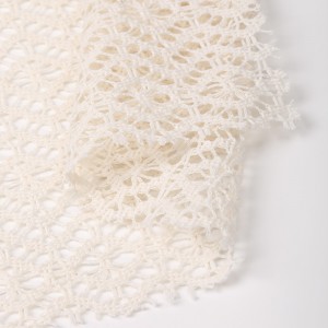 အမျိုးသမီးဖက်ရှင်အတွက် 85% polyester 15% ချည် warp knitting jacquard ဒီဇိုင်းအသစ်