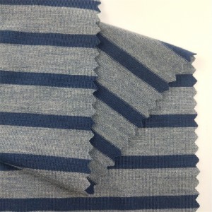 Țesătură tricotată cu dungi din jerseu, întins, din poliester, pentru articole de îmbrăcăminte