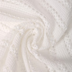 Dantela transparenta 98% poliester 2% spandex tricot din plasa jacquard pentru rochie
