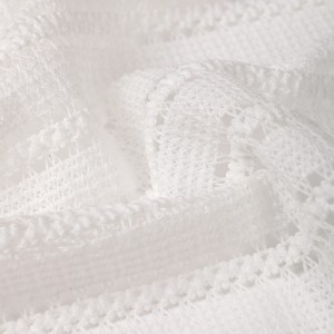 Tela tricot de malla jacquard de encaje transparente 98% poliéster 2% spandex para vestido