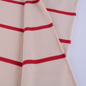 Νήματα Βαμμένα 300gsm Βαμβακερό Spandex 2×2 Knit Rib Cuff Ύφασμα για μανίκια ρούχων