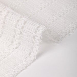Sheer lace 98% polyester 2% spandex jacquard mesh lesela la tricot bakeng sa moaparo