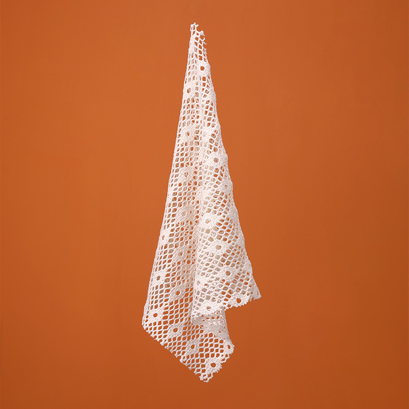 polyester bomull Stickat tyg med krokkant för damklänning