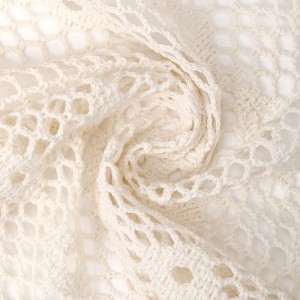 polyester bomull Strikket stoff med krokkant til damekjole
