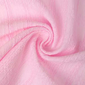 Produk baru musim semi/musim panas Bubble crepe Jacquard rajutan kain lipit pakaian wanita