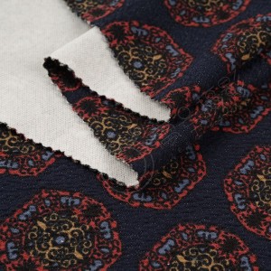 270GSM Cotton Polyester Crepe Knitting Jacquard oo leh Daabacaadda Shaashada