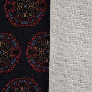 270GSM Cotton Polyester Crepe Knitting Jacquard Miaraka amin'ny Screen Print