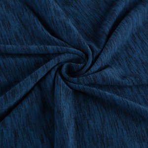 Højkvalitets segmentfarvet tør pasform polyester rayon spandex strikket enkelt jersey stof til sportsskjorter
