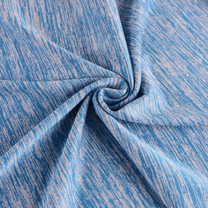 Текстурирана нова евтина разтеглива катионна единична 5% спандекс 95% полиестер Джърси вътък плетена тъкан Спорт на открито Бързосъхнеща дишаща