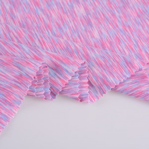 280gsm Space Dye 95% Polyester 5% Spandex Single Jersey Yarn Dyed Elastic Knit Fabric Para sa Sport Activewear Garment