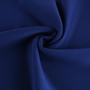 နှစ်လွှာ ချည်ထည် 320gsm 79% Polyester 15% Rayon 6% Spandex အရည်အသွေးမြင့် Scuba Fabric