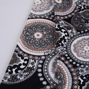 Útkem pletený čtyřsměrný strečový mechový krepový potisk Pletací tkanina pro dámské módní oděvy