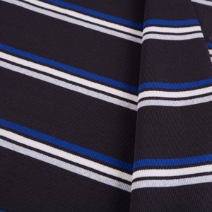 I-Heavy Weight Eyelula Intambo Kakotini Edayiwe I-Navy Stripe 2x2 Rib Knit Fabric For Cuff