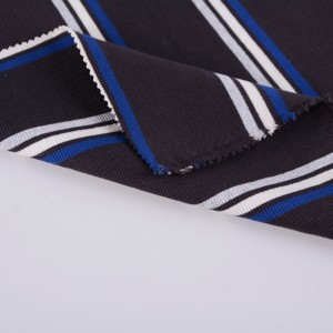 Țesătură de tricot cu nervuri 2×2 țesătură din bumbac elastic vopsit din fire de bumbac, cu dungi bleumarine, pentru manșetă
