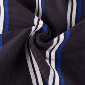 Gravis pondus spissum Extendam Cotton Yarn Dyed Navy Stripe 2×2 Costa Knit Fabric For Cuff