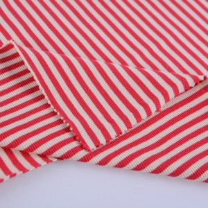 96% Cotton 4% Spandex Yarn Dyed Engineering Auto Stripe 2×2 Rib For Collar Cuff and Hem
