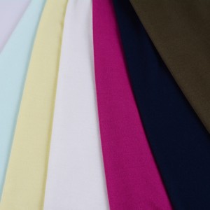 T Gömlek için Shaoxing Tekstil 130gsm Polyester Rayon Örme Tek Jersey Kumaş