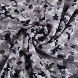 ຈີນຂາຍສົ່ງຜ້າຖັກ Moss Crepe 95% Polyester 5% Spandex Customized Printed Fabric ສໍາລັບເຄື່ອງຕັດຫຍິບ