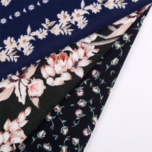 95% Polyester 5% Spandex Jersey Knit ITY ပုံနှိပ်ထားသော ပန်းပွင့်အထည်နှင့် ၀တ်စုံများ