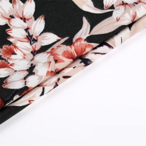 95% Polyester 5% Spandex Jersey Knit ITY Printe Floral Stof En Tekstyl Foar Jurk