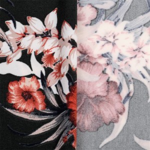 95% Polyester 5% Spandex Jersey Strik ITY-trykt blomsterstof og tekstiler til kjole