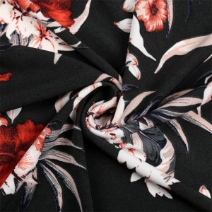 95% Polyester 5% Spandex Jersey Knit ITY Printed Floral Fabric Thiab Textiles Rau Hnav