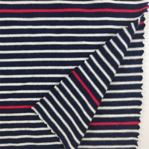 Tessuto di maglia in jersey unicu 95% Rayon 5% Spandex Tintu in filatu di marina per i vestiti