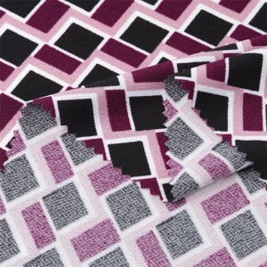 Прилагодено печатена геометрија дизајн Полиестер спандекс мов крем за облека за ткаенина