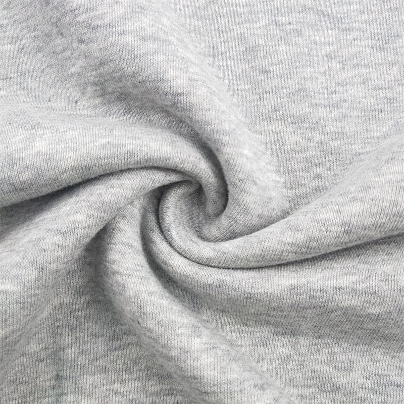 Melange Nipọn Faranse Terry Hoodies Olupese Aṣọ Aṣọ 85% Owu 15% Polyester Faranse Terry Loop Fabric