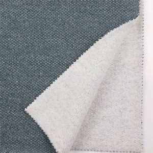 Bästa kvalitet garn färgat 320gsm tjock polyester bomull fleece tyg textilier stickat tyg