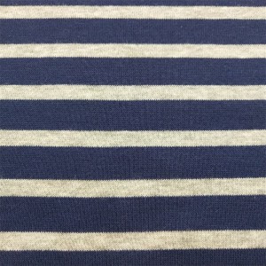320gsm Cvc Hoodie Fabric Cotton Polyester Yarn Dyed Stripe French Terry Fabric Para sa Sweater