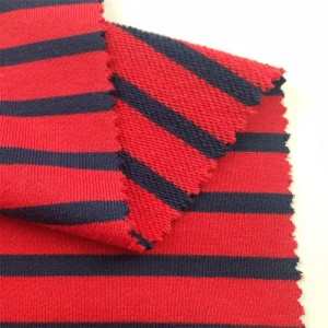 320gsm Cvc hoodie tkanina pamuk poliesterska pređa obojena pruga francuska frotir tkanina za džemper