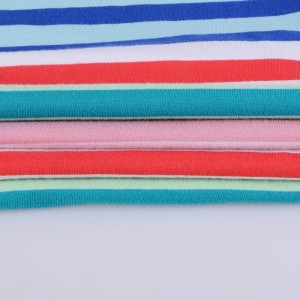 다채로운 t-셔츠 털실에 의하여 염색되는 니트 단 하나 저지 100%년 면 줄무늬 직물
