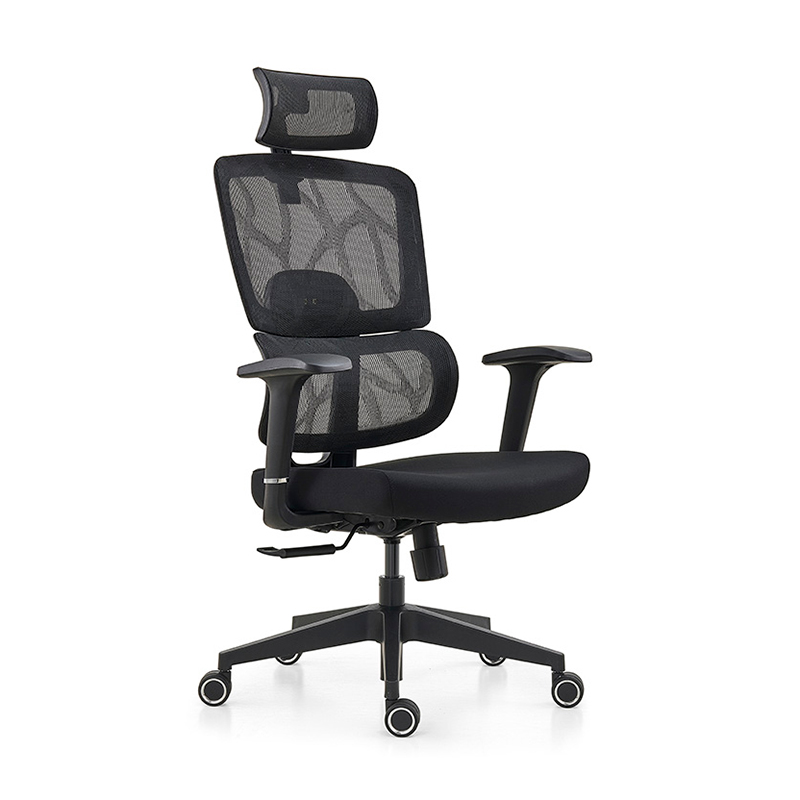 Hjemmekontorstol, ergonomisk skrivebordsstol, netcomputerstol med lændestøtte og nakkestøtte