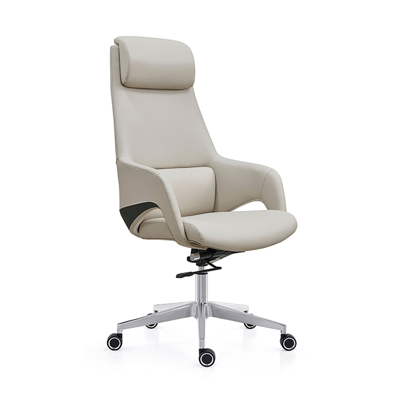 Metalrammestol, Silicon Læderstol, Executive Chair med høj ryg, Mid-Back Office Chair, Visitor Chair