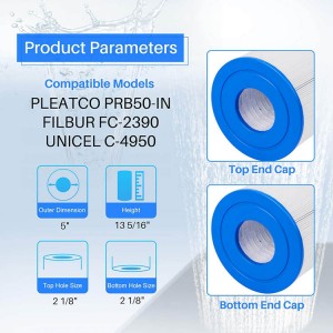 Spa-filtervervanging vir Unicel C-4950, PRB50-IN