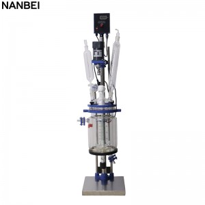 1-5L double layer jacketed glass reactor