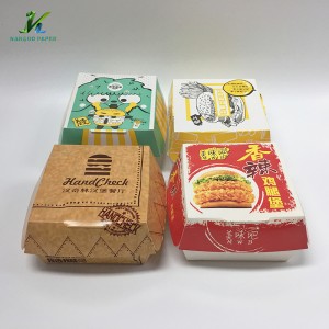Miljøvennlig Fried Chicken Take Away Box Frites Burger Emballasje Take Out Paper Meal Box